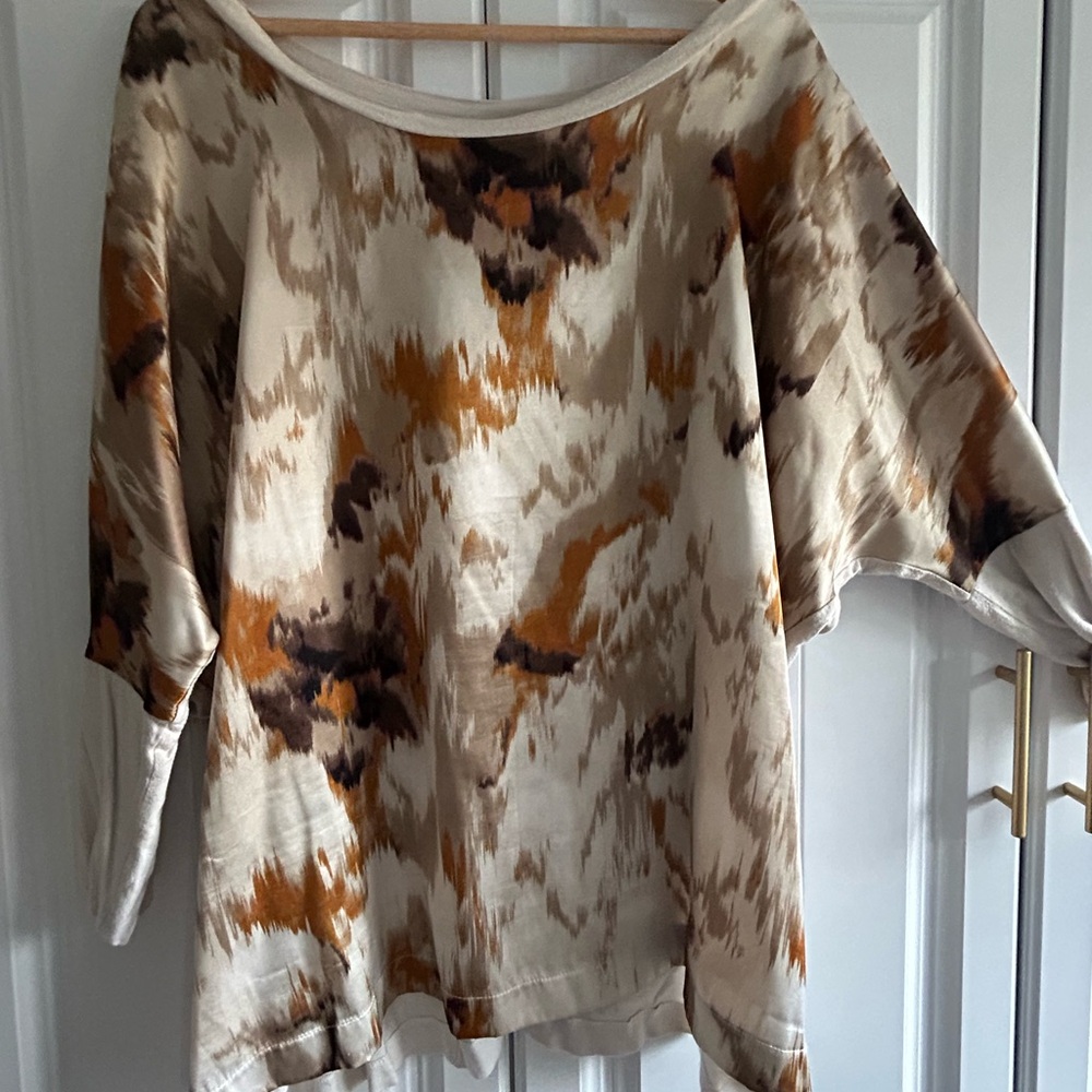 Michel Studio Cream and Tan Top
